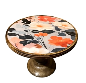 Coral Bloom Cake Stand Soporte de madera para pastel Mesa DE BODA Centro de mesa Postre Soporte de exhibición Mango hecho a mano Madera - Product Image 3
