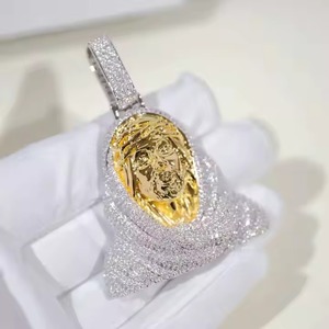 Jésus Christ personnage glacé pendentif Moissanite diamant Hip Hop pendentif pour lui 925 argent personnaliser mode pendentifs et breloques - Product Image 6