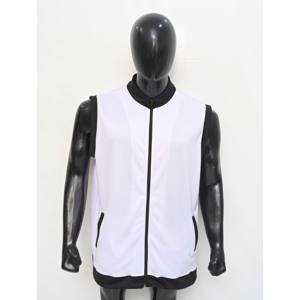 Ligero personalizado de alta calidad prendas de vestir exteriores sin mangas a prueba de viento causal transpirable Golf cremallera color sólido hombres chaleco y chaleco - Product Image 1