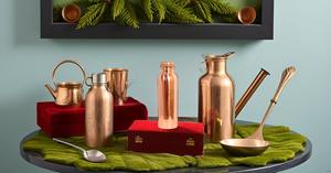 Bouteille d'eau en cuivre artisanale de 1,0 L sans BPA, style moderne, étanche et sans joint pour les voyages, avec boîte cadeau en velours rouge, unisexe - Product Image 5