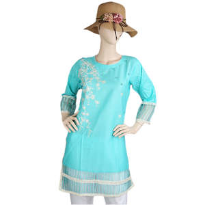 Kurti Bordado para Mujer - Color Cian - Product Image 4