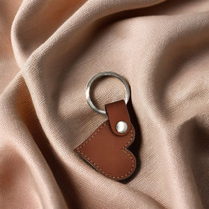 Cadeau de mariage personnalisé de haute qualité porte-clés sac en cuir véritable pendentif à breloque coeur porte-clés mode voiture porte-clés porte-clés vierges - Product Image 4