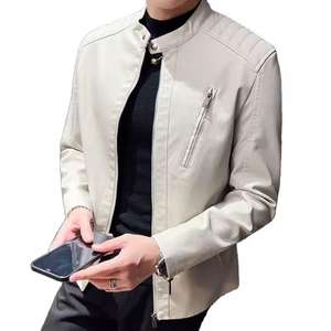 Venta al por mayor Chaqueta de cuero de talla grande Uso al aire libre Chaqueta de cuero de cuello alto Hombres Chaqueta de cuero de invierno - Product Image 6