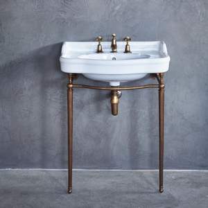 Soporte para lavabo de latón de diseño personalizado con acabado antiguo, ideal para muebles de baño de lujo e ideas de decoración. - Product Image 4