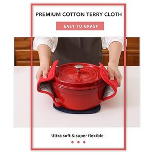 Vente en gros de porte-casseroles de cuisine en coton carré 100% résistant à la chaleur pour soutenir la main porte-casseroles de sécurité avec boucles de suspension - Product Image 3