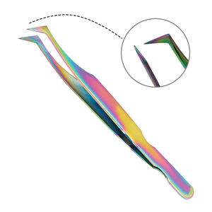 Stainless Steel Diamond Grip <b>Eyelash</b> Extension <b>Tweezers</b> Volume <b>Tweezers</b> Custom Fiber Tip <b>Eyelash</b> <b>Tweezers</b> - Product Image 6
