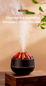Diffuseur d'huiles essentielles à grain de bois, humidificateur ultrasonique avec veilleuse à effet flamme, prix usine - Product Image 5
