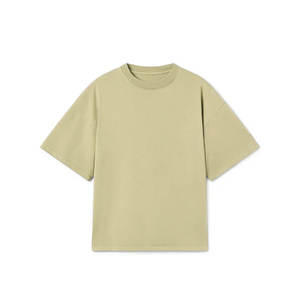 Camisa suave de cuello redondo de algodón orgánico 100% para hombre transpirable de gran tamaño - Product Image 4