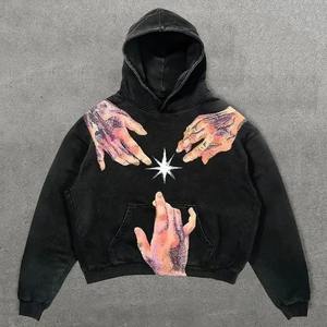 เสื้อสเวตเตอร์แบบสวมหัวมีฮู้ดลายพรางมีฮู้ดแบบย้อนยุคเสื้อแนวสตรีทฮิปฮอปผ้าฝ้ายแบบเต็มซิปเสื้อใส่ได้ทั้งชายและหญิง - Product Image 4