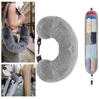 Oreiller de voyage multifonctionnel en forme de U, rembourré et gonflable, pour vêtements et accessoires, en peluche douce, pour voyages d'affaires