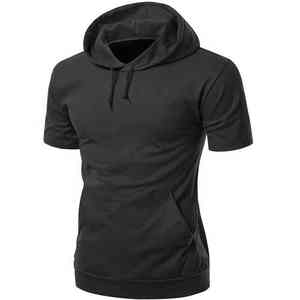 100% Cotton <b>Plain</b> <b>Black</b> Fleece Zip <b>Hoodie</b>-Autumn Casual Windproof <b>hoodie</b> - Product Image 4