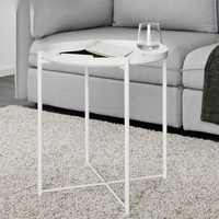 Plateau détachable de conception moderne nordique de Faddish d'approvisionnement direct d'usine Table basse pliante en métal de forme ronde avec des jambes en métal