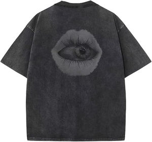 เสื้อยืดสำหรับผู้ชายทรงหลวมพิมพ์ลายเสื้อ100% ซักได้เสื้อแนวสตรีทเสื้อซักแบบกรดออกแบบได้ตามที่ต้องการ - Product Image 2