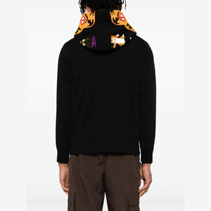 <b>Graphic</b> <b>Hoodie</b> Winter Digital 100% Cotton <b>Zip</b>-<b>Up</b> <b>Hoodie</b> Trendy Street Style Breathable Windproof Eco-Friendly Black Wholesale - Product Image 4