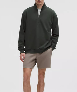 Sweat-shirt pour homme à col rond et fermeture éclair quart, coupe moderne, élégant, pour l'hiver, essentiel, léger et respirant - Product Image 3