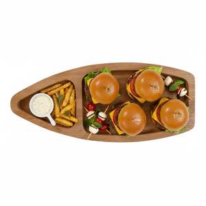 ถาดใส่ของว่างรูปเรือ แบ่งช่อง ปรุงรสธรรมชาติ ขัดเงา ทำด้วยมือ ดีไซน์หรูหรา ราคาพิเศษสำหรับลูกค้าสั่งซื้อจำนวนมาก - Product Image 2