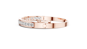 Bracelet tennis sur mesure en or rose 10K avec diamants pavés, bijoux de luxe pour fiançailles, fêtes et mariages, idée cadeau élégante - Product Image 2