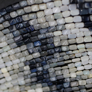 Perles lisses d'opale noire australienne naturelle Lightning Ridge perles d'opale ombrées 8 pouces - Product Image 1