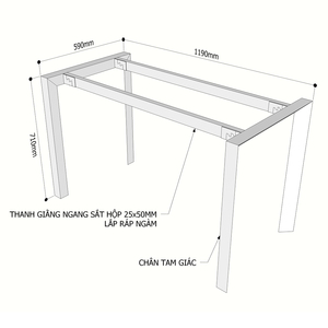 ขาโต๊ะเหล็กหล่อแบบประกอบได้ Trian Concept ขนาด 120x60 ซม. ดีไซน์มินิมอล สำหรับห้องรับประทานอาหาร ห้องครัว โรงพยาบาล และโรงงานอุตสาหกรรม - Product Image 2