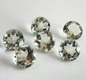 Améthyste verte naturelle coupe ronde 8mm à facettes-pierre précieuse d'améthyste verte en vrac - Product Image 4