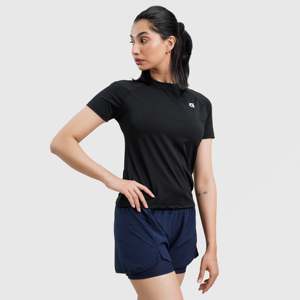 เสื้อยืดแขนสั้นถักสีดำ W224 สำหรับออกกำลังกาย - Product Image 3