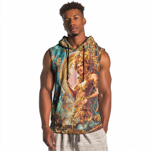 Gimnasio Ejercicio Sublimación Sudadera con capucha Singlet Hombres Sublimación Jogging Wear Impreso Sudadera con capucha Top Hombres - Product Image 1