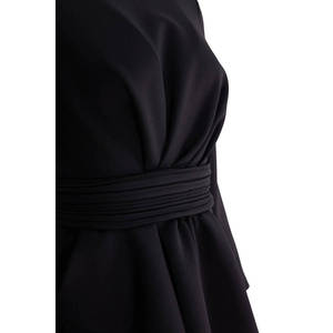 <b>Black</b> Knitted Maxi Dress with Front Detail-Casual Sheath Bodycon A-Line - Product Image 2