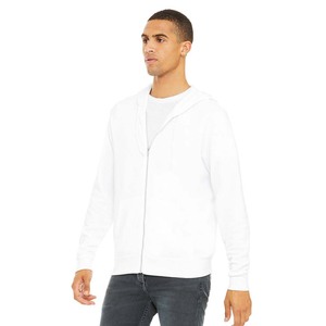 Bella Canvas Custom Screen Printing Logo Embroidered Eco 100% Cotton Fleece Windproof Long-Sleeve Zip Hoodie for Unisex - Product Image 4