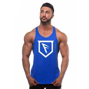 Custom Logo Cotton <b>Mens</b> Workout Summer Breathable Print Tank Tops Fitness Stringer <b>Mens</b> Ribbed Tank Top - Product Image 1