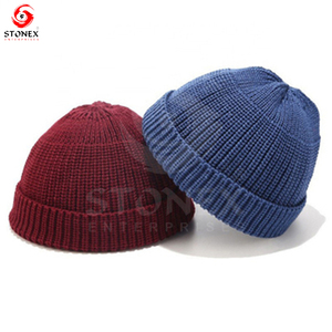 Gorro de punto de doble capa cálido de invierno personalizado para hombre 100% patrón de cuadros de lana diferentes colores y diseños - Product Image 4