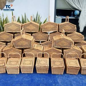 Cestas de anidación multifuncionales plegables ecológicas de ratán Maya de moda de fábrica de Vietnam hechas a mano naturales - Product Image 5