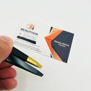 Vente en gros de qualité supérieure durable en acier inoxydable pointe oblique pointe pointue durable écologique léger pince à épiler sourcil - Product Image 5