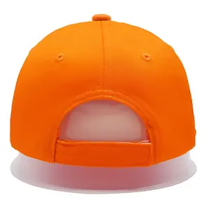 Casquette de baseball en tissu coton/polyester de haute qualité, à profil bas, avec visière incurvée à 6 panneaux, broderie 3D, couleur orange/verte - Product Image 6