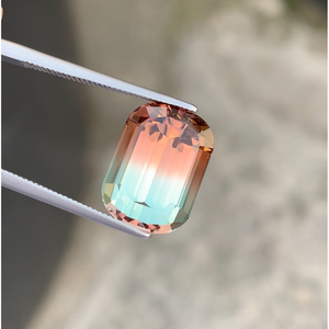 Tourmaline naturelle bicolore d'Afghanistan, coupe excellente, 10,66 carats, sans défaut. - Product Image 1