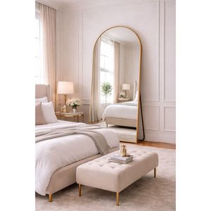 Miroir arqué doré 65x170cm, élégant, moderne, luxueux, miroir sur toute la longueur encadré pour la décoration du salon et de la salle de bain par Smartspace - Product Image 2