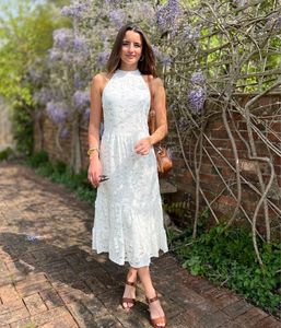 Femmes licou cou robe de soirée sans manches dos nu Slim Fit respirant coton Sexy Mini licou robes - Product Image 5