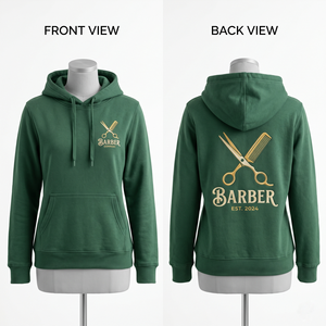 Sweat-shirt unisexe pour barbier, 320 GSM, coton et polyester, molleton vert sauge, broderie personnalisée, logo imprimé, pull-over - Product Image 6