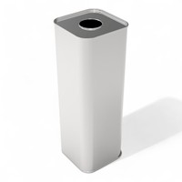 Lata Cuadrada Kontensan para Aceite Vegetal, Envase Metálico de 87x87x255mm, 2 Litros, Turquía