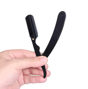 Afeitadora de peluquero plegable de acero inoxidable para cejas y barba, herramienta de cuchillo, maquinilla de afeitar de borde recto de peluquero profesional de ANAAIF - Product Image 4