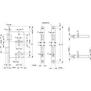 Cerradura de Embutir para Puerta Interior BKS 515 PZ 24/55/72/8 mm DIN Derecha Plateada Redondeada Clase 3 de Zinc Fundido a Presión - Product Image 3