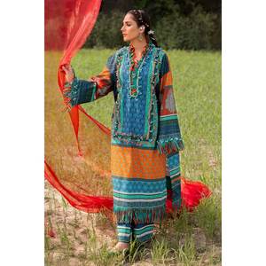 Ensemble 2 pièces non cousu en mousseline de lin pour femme, avec pompons et fermetures éclair, respirant, grandes tailles (XS-6XL), personnalisé, modeste et formel pour événements et occasions spéciales - Product Image 2