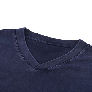 เสื้อยืดลายนูนผ้าคอตตอน100% ไหล่สีทึบของผู้ชายสามารถซักได้แบบธรรมดาโลโก้ได้ตามต้องการ - Product Image 3