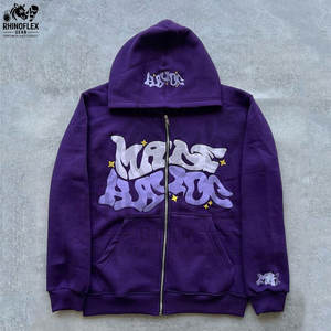 Sweats à capuche unis surdimensionnés de haute qualité avec impression bouffante Sweats à capuche personnalisés en coton mélangé pour hommes - Product Image 4