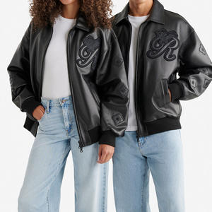 ผู้ผลิต OEM เสื้อแจ็คเก็ตเบสบอลผู้ชายคุณภาพสูง แบบ Letterman Varsity กันลม กันน้ำ ปักลายหนังตามสั่ง - Product Image 1