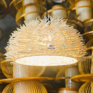 โคมไฟระย้าหวายสานแฮนด์เมดจากเวียดนามสำหรับตกแต่งบ้านโคมระย้าห้อยดีไซน์ไม่เหมือนใคร - Product Image 2