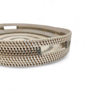 Natural Woven Rattan <b>Tray</b> Handmade In Vietnam For Serving And <b>Table</b> Decoration - Product Image 3