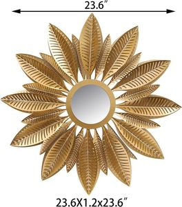 Sunburst กระจกโลหะตกแต่งผนังกระจกคลาสสิกสำหรับตกแต่งบ้านงานฝีมือแขวนผนังตกแต่งโดย WB Inc อินเดีย - Product Image 4