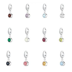 Breloque pierre de naissance ronde péridot 5mm avec fermoir à pince 5x4mm breloque en argent sterling faite à la main pour la fabrication de bijoux - Product Image 2