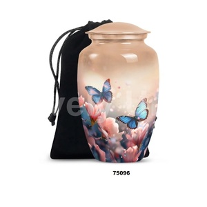 Hermosa urna grande de cremación con tema de mariposa para adultos para cenizas humanas, urna funeraria decorativa de tamaño completo con tapa y bolsa de terciopelo gratis - Product Image 5