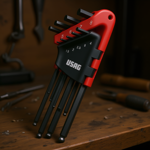 Juego de 9 Llaves Hexagonales Largas con Cabeza Esférica, Producto USAG - Product Image 3